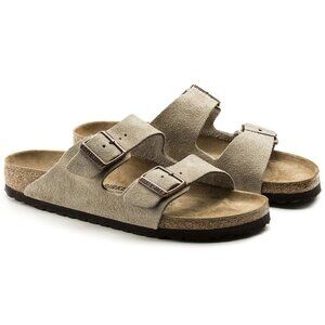 Birkenstock Unisex Arizona Sandals Taupe Suede Narrow Width